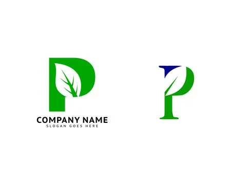 Set of Initial Letter P Leaf Logo Design Template Element Stockillustratie