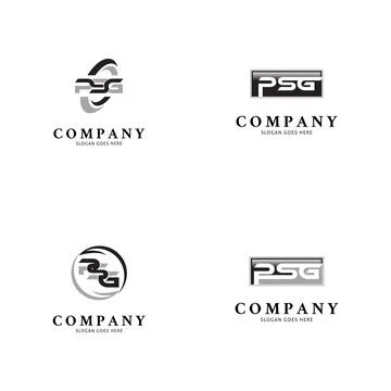 Set of Initial Letter PSG Icon Vector Logo Template Illustration Design Stock Illustration