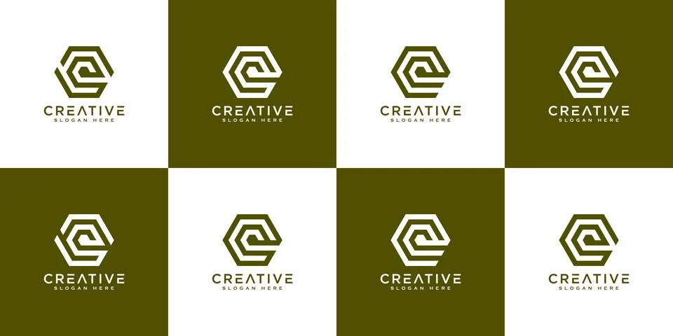 Set of initial letter Q logo design vector Stock Illustration