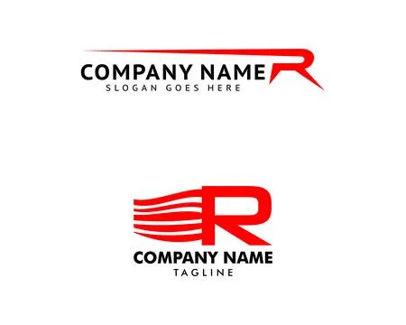 Set of Initial Letter R Fast Design Logo Stock Illustration