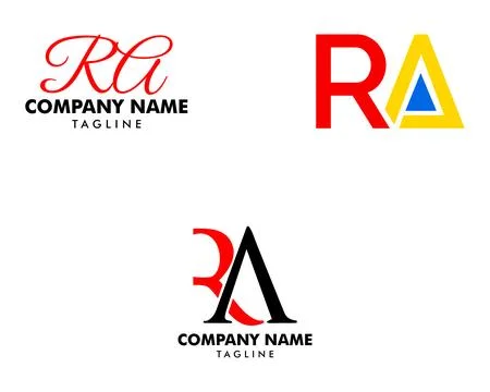 Set of Initial Letter RA Logo Template Design Stockillustratie