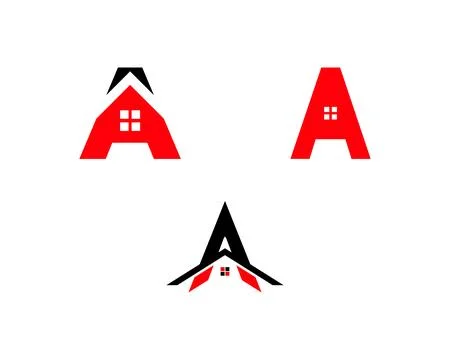 Set of Initial letter A real estate logo vector Illustrazione stock
