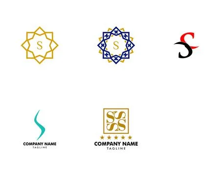 Set of Initial Letter S Logo Template Design Stock Illustration