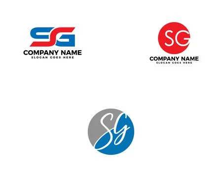 Set of Initial Letter SG Logo Template Design Stock Illustration
