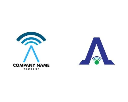 Set of Initial Letter A Signal Logo Design Template Element Ilustração Stock