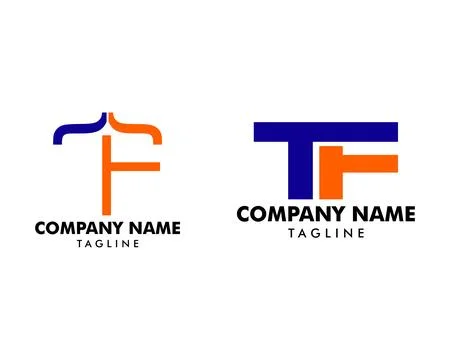 Set of Initial Letter TF Logo Template Design Stock Illustration