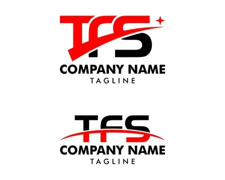 Set of Initial Letter TFS Swoosh Logo Template Design Stock Illustration