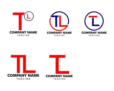 Set of Initial Letter TL Logo Icon Design Template Stock Illustration