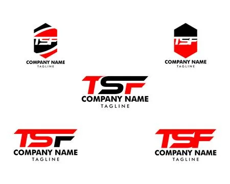 Set of Initial Letter TSF Logo Template Design Stock Illustration