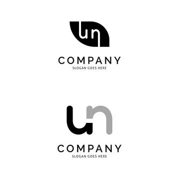 Set of Initial Letter UN Icon Vector Logo Template Illustration Design Stock Illustration