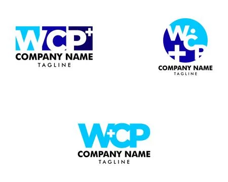 Set of Initial letter WCP cross plus medical logo icon design template elemen Stock Illustration