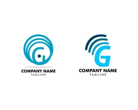 Set of Initial Letters G Signal Logo Design Stock Illustration