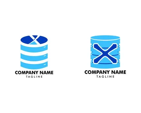Set of Initial logo icon for web hosting business with the initials letter X Illustrazione stock