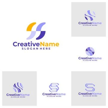 Set of Initial S logo design concept vector. Creative Letter S logo templat.. Иллюстрация