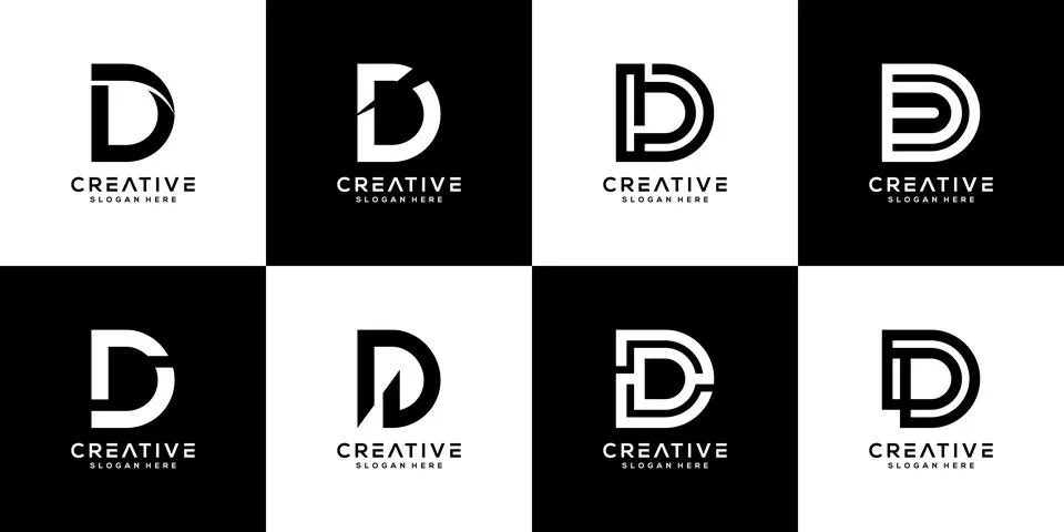 Set of initials D logo vector design template Stock Illustration
