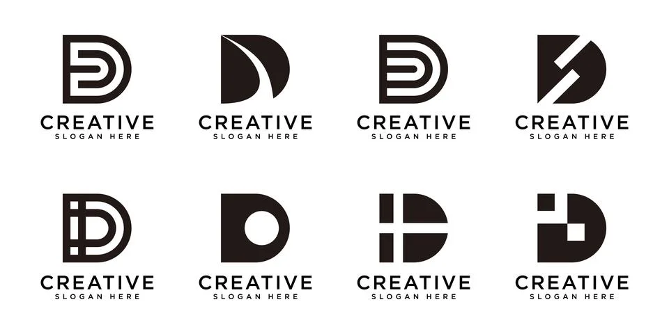 Set of initials D logo vector design template Stock Illustration