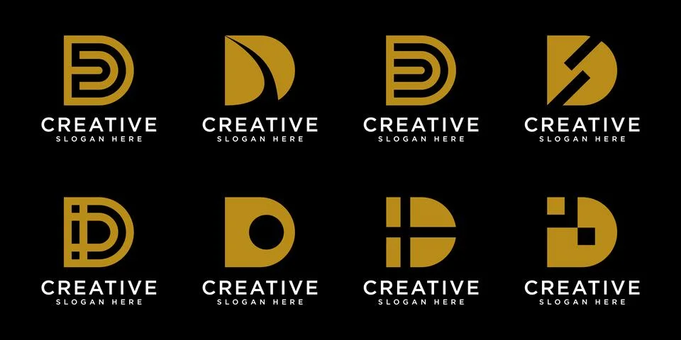 Set of initials D logo vector design template Illustrazione stock