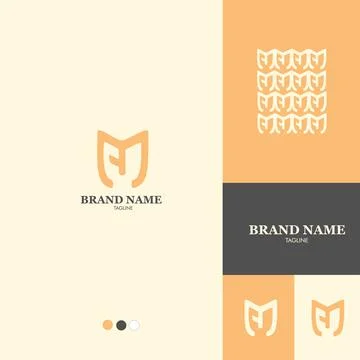 Set of initials logo m forming fresh wheat, for use in bakeries, bakeries Stock Illustration