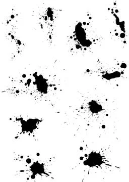 Set of ink blots Stock Illustration
