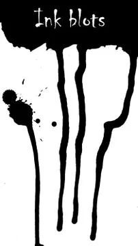 A set of ink blots of various shapes. Vector. Stock Illustration