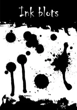 A set of ink blots of various shapes. Vector. Stock Illustration