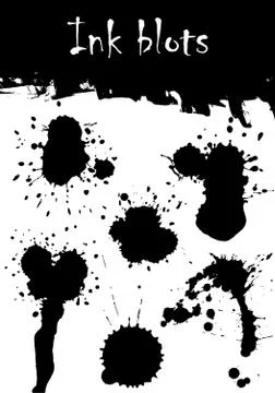 A set of ink blots of various shapes. Vector. Stock Illustration