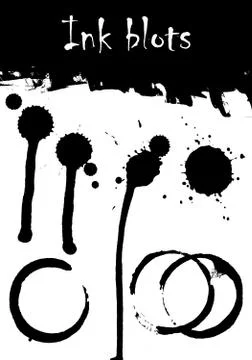 A set of ink blots of various shapes. Vector. Stock Illustration
