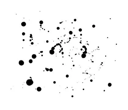 A set of ink drops on paper. Stock Illustration