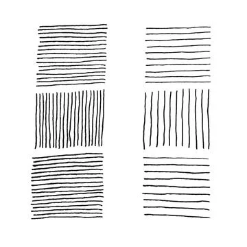 Set of ink hand drawn textures. Lines with different density . Hatching drawn Illustrazione stock