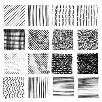 Set of ink hand drawn vector design elements. Stock Illustration