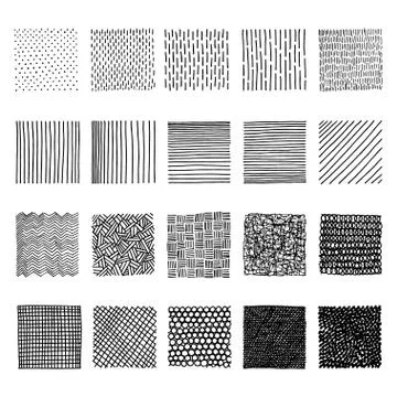 Set of ink hand drawn vector design elements. Stock Illustration