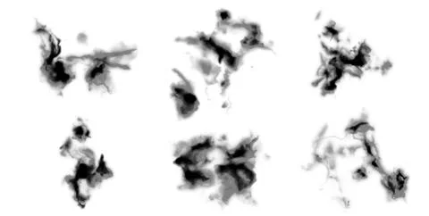 Set of Ink Splashes isolated on white background Illustration