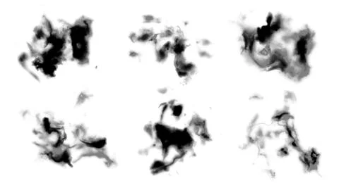 Set of Ink Splashes isolated on white background Illustrazione stock