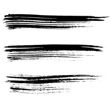Set of ink vector brush strokes. Vector illustration. Grunge hand drawn Stock Illustration