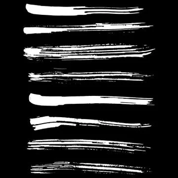 Set of ink vector brush strokes. Vector illustration. Grunge hand drawn Stock Illustration