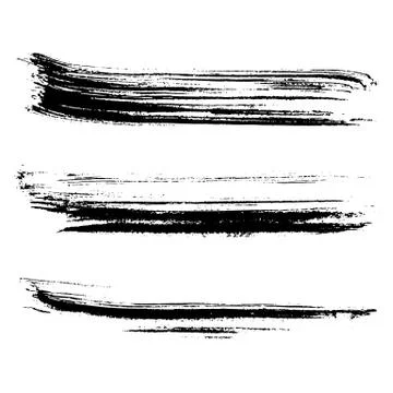 Set of ink vector brush strokes. Vector illustration. Grunge hand drawn Stock Illustration