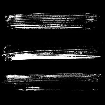 Set of ink vector brush strokes. Vector illustration. Grunge hand drawn Stock Illustration