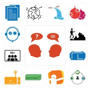 Set of inquiry, shepherd, dab, adaptability, set top box, vr headset, number  Illustrazione stock gratuita