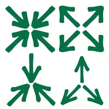 Set of inside out arrow Stock Illustration