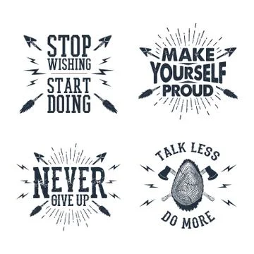 Set of inspirational vector quotes. Stock Illustration