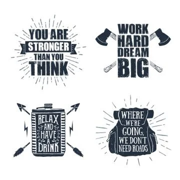 Set of inspirational vector quotes. Stock Illustration