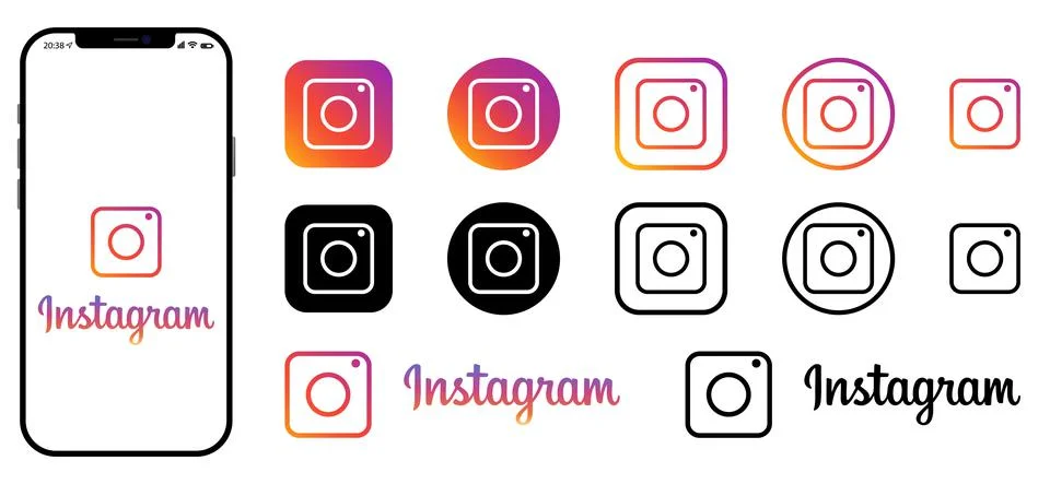 Set of Instagram logo Stock Illustration