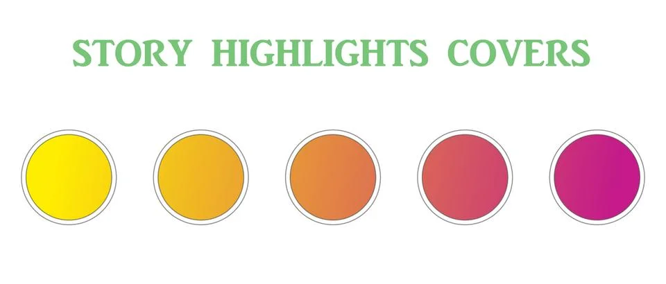 Set of Instagram Story Highlights Covers Icons. Colourful pastel backgrounds Stock Illustration