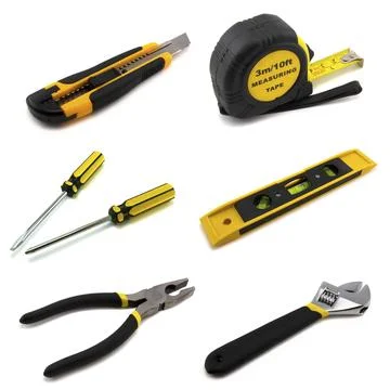 Set of instruments on a white background Fotos de archivo