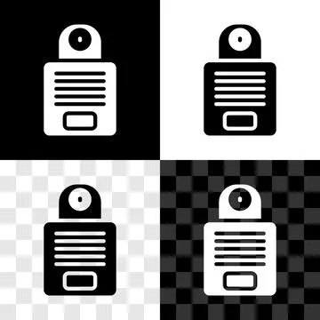 Set Intercom icon isolated on black and white, transparent background. Vector Stock Illustration