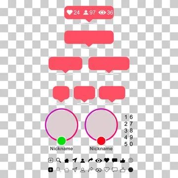 Set of Interface buttons for web design, social media icon symbol , vector il Stock Illustration
