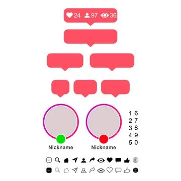 Set of Interface buttons for web design, social media icon symbol , vector il Illustrazione stock