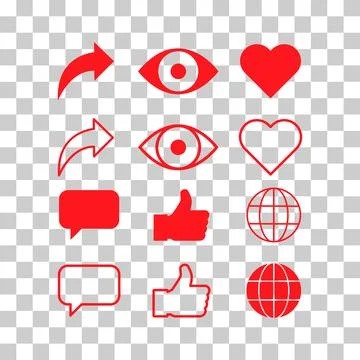 Set of Interface buttons for web design, social media icon symbol , vector il Stock Illustration