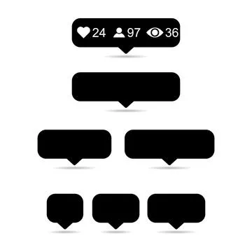 Set of Interface buttons web design shadow, social media icon symbol, vector Stock Illustration