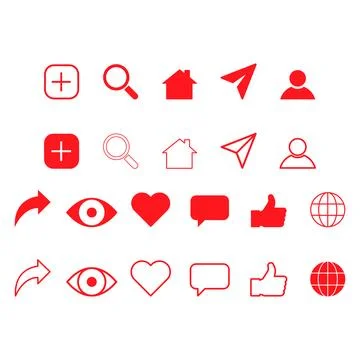 Set of Interface buttons for web design, social media icon symbol , vector il 스톡 일러스트